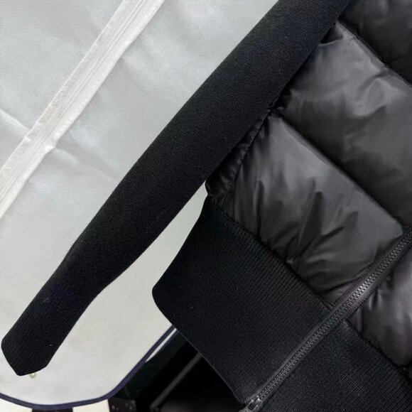 Canada Goose Black Puffer Jacket with Knit Sleeves - Picture 4 of 4